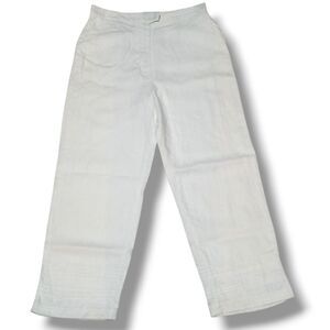 Jillian Jones Linen Straight Leg Pants-Size 8-Lined-Pockets-High Rise-Lagenlook